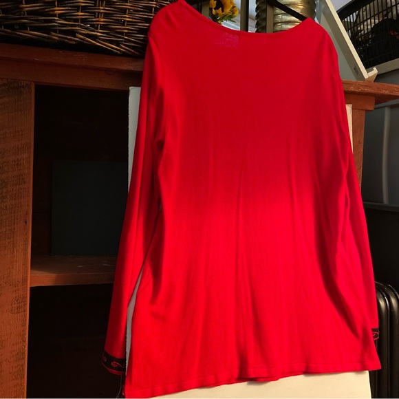 Ellen Tracy Sweater. New with tags. Medium, Red/Black, Elegant - Picture 8 of 12